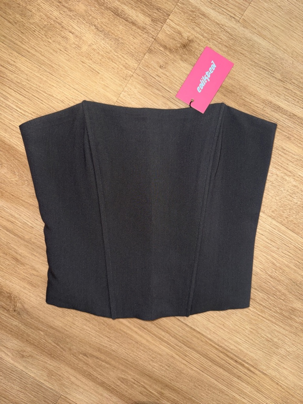 Edikted dark Grey  Strapless Structured Corset Top